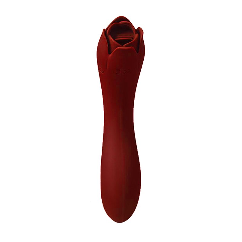 Silicone Rose Wand Vibrator with Tongue-EROSREALM