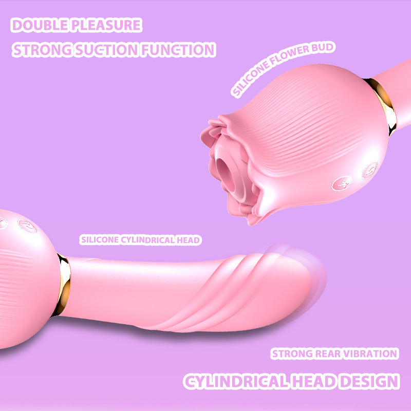 Alice Sucking & Vibrating Rose Massager Wand-EROSREALM