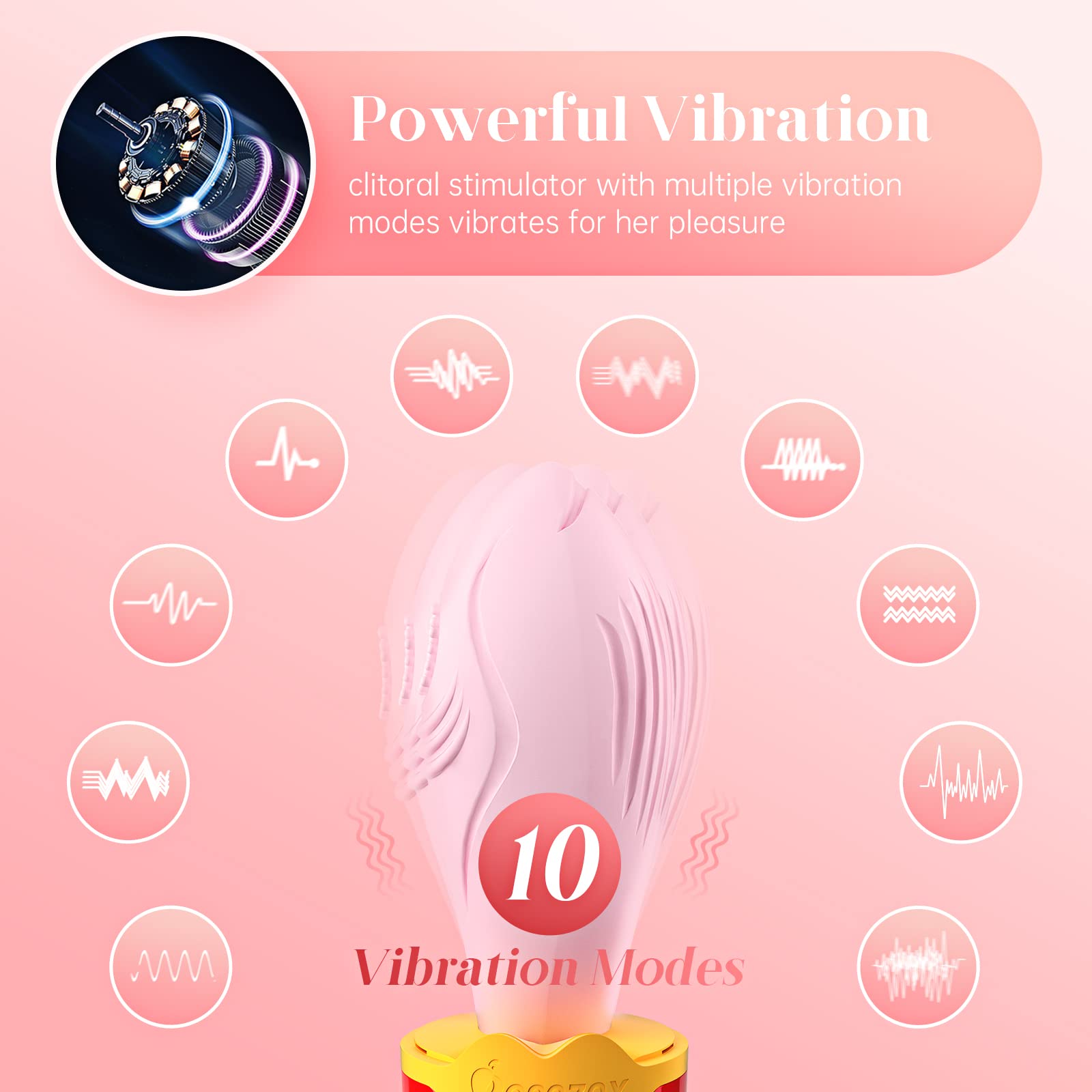 10 Vibration Modes Clitoris Stimulator Portable G-spot Vibrator-EROSREALM