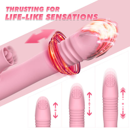 3-in-1 Heated Tongue-licking & Thrusting G-spot Vibrator-EROSREALM