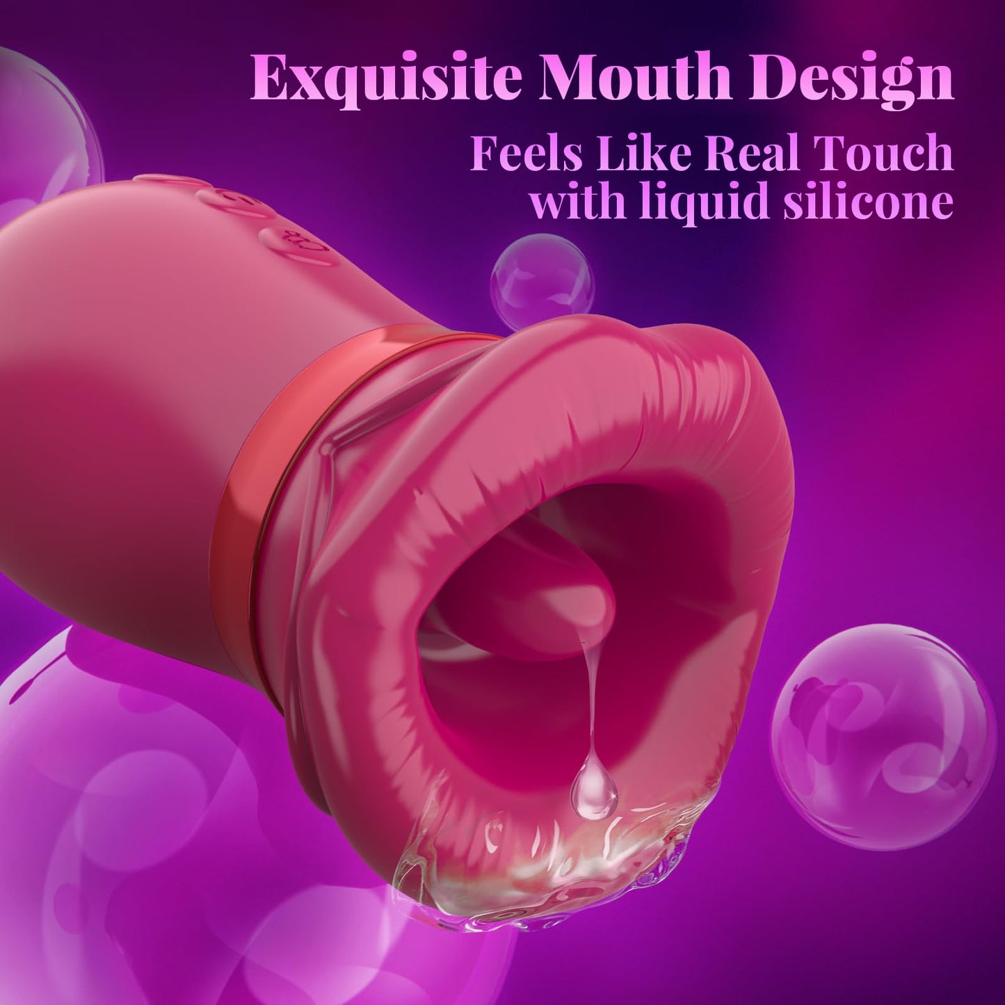 Big Mouth Rose Vibrator Clit Stimulator With Thrusting Dildo-EROSREALM