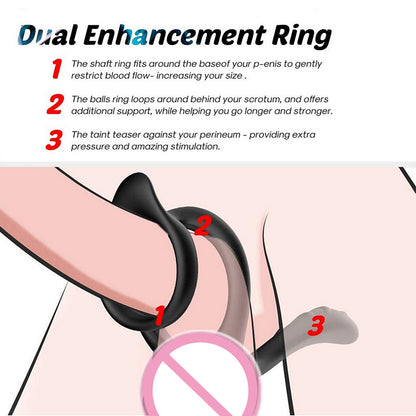 Dual Enhancement Penis Ring With Prostate Massager-EROSREALM