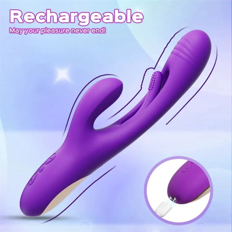 Rabbit Tongue Clit Licking Tapping G-spot Vibrator-EROSREALM