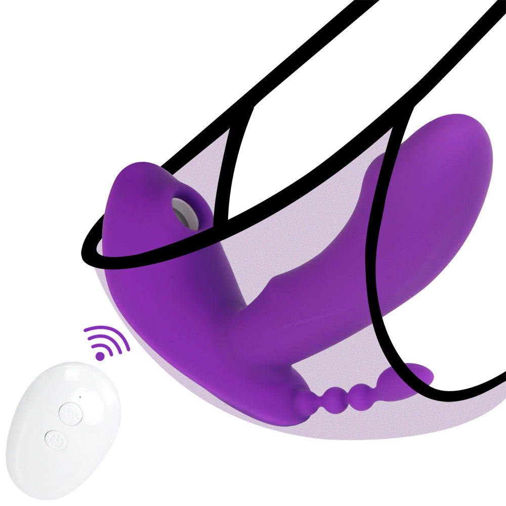 3-in-1 Wireless Remote Control Sucking Wearable Vibrator-EROSREALM