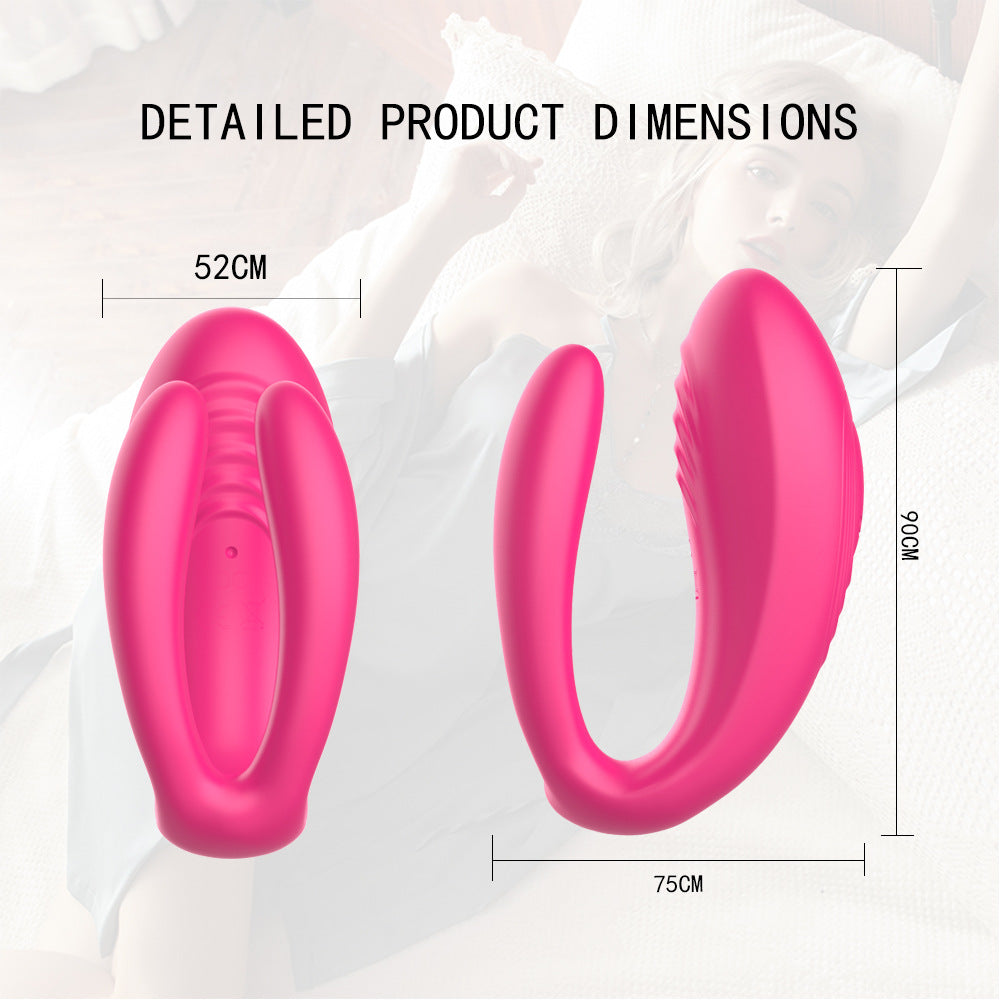 Remote Control Double Penetration Vibrator Sex Toy for Couple-EROSREALM