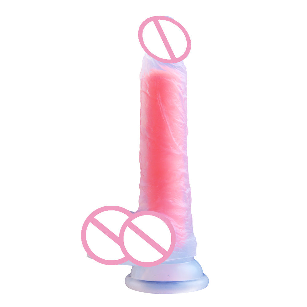 Rainbow Transparent Penis Silicone Realistic Dildo-EROSREALM