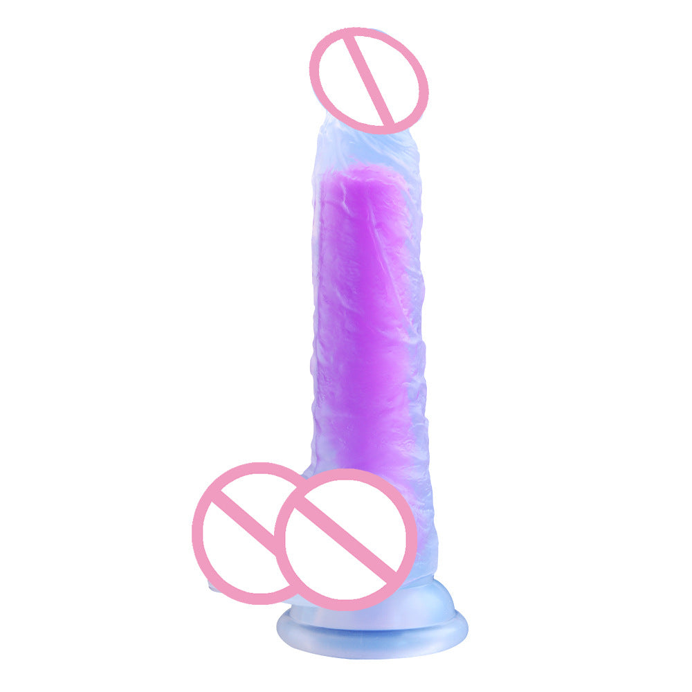 Rainbow Transparent Penis Silicone Realistic Dildo-EROSREALM