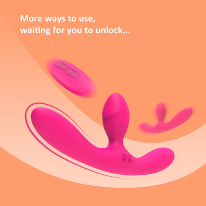 Silicone Double Headed Vibrator Penis Massager Anal Plug With Remote Control-EROSREALM