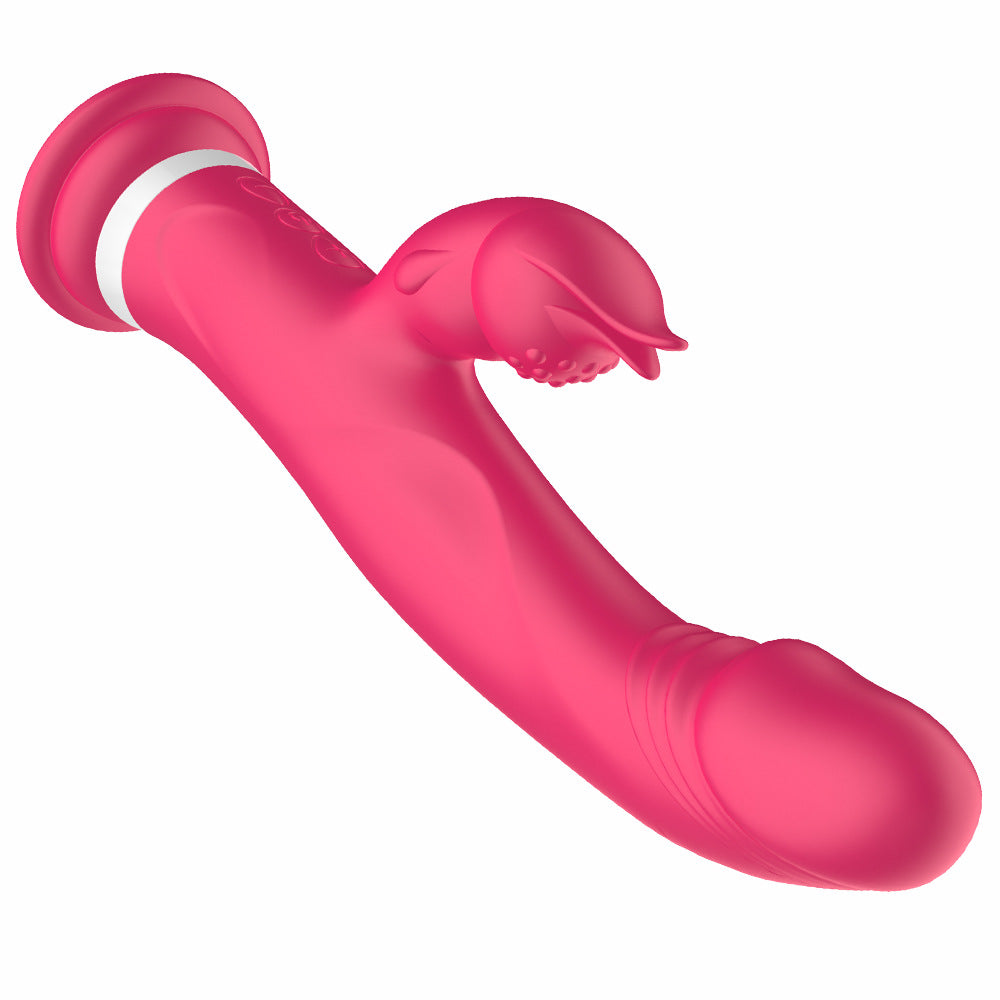 Heating Rabbit Dildo Vibrator With Suction Cup-EROSREALM