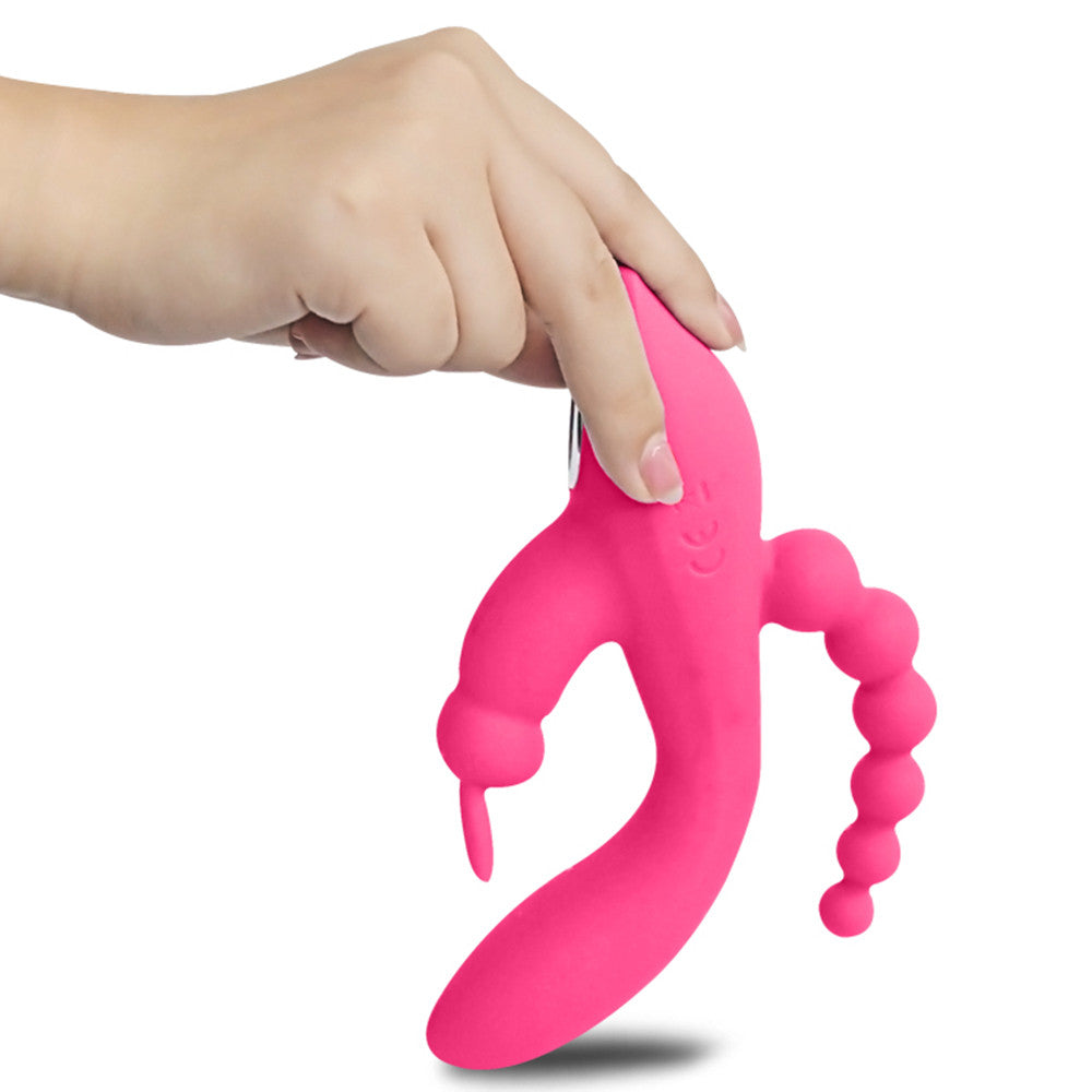 G Spot Dildo Rabbit Vibrator 3-in-one function Vibration Waterproof-EROSREALM