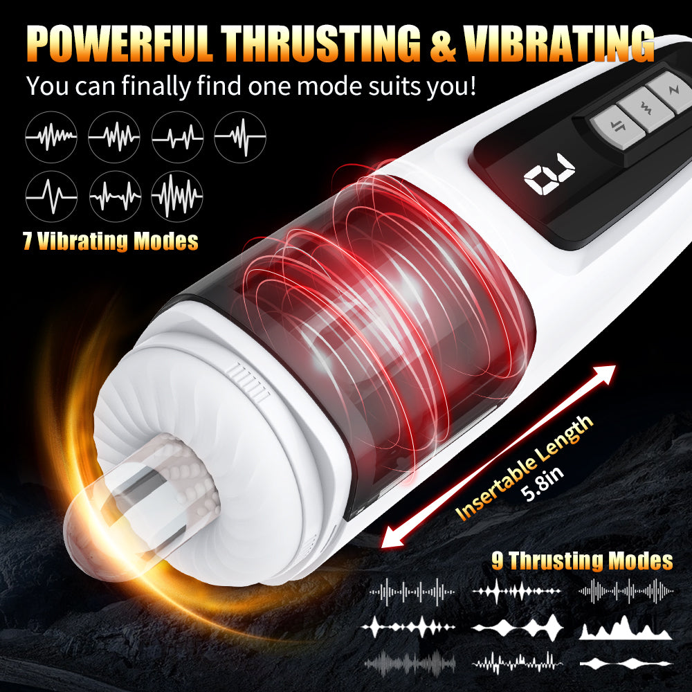 Blaster Waterproof Telescopic Vibrating Penis Stroker-EROSREALM