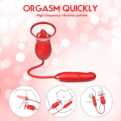 Rose Tongue Extender Vibrating Body Pump-EROSREALM