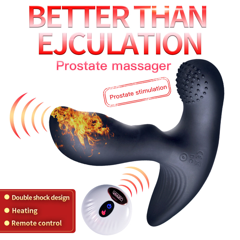 Adam - Wireless Remote Control Heating Double-vibration Prostate Massager-EROSREALM