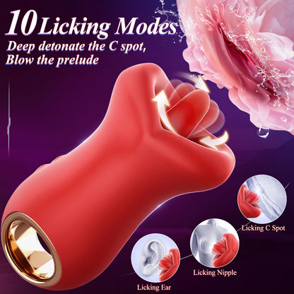 Handheld Rose Nibbler Bitting & Tongue Swinging Vibrator-EROSREALM