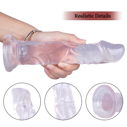 8.26 - Inch Realistic Dildos Transparent Dildo-EROSREALM