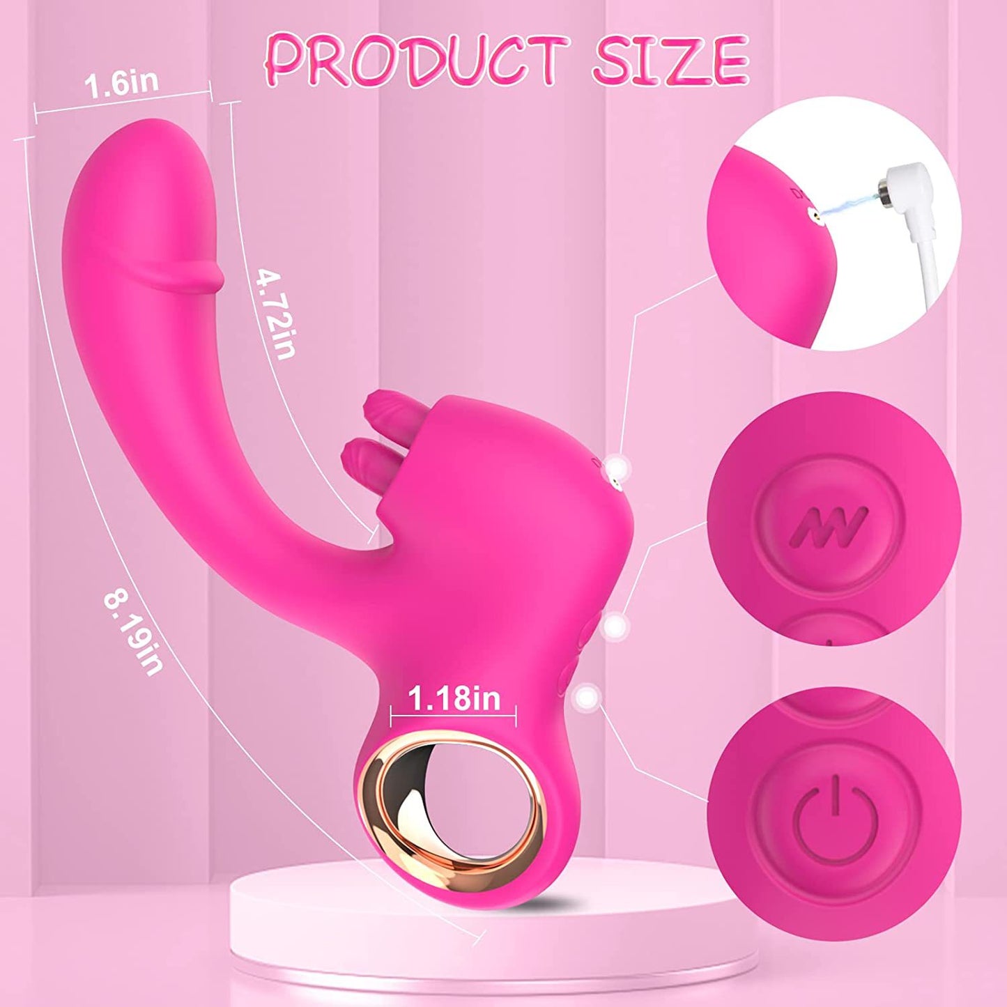 Caroline 2-in-1 Tongue-licking Wearable Vibrator-EROSREALM