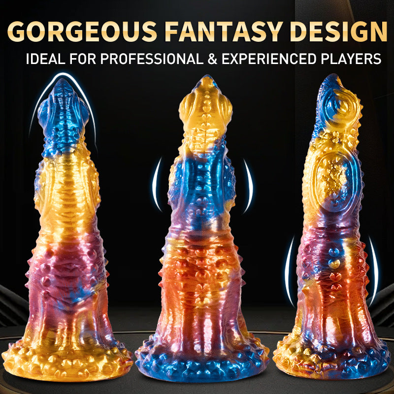 Colorful Golden Phoenix Electric Telescopic Vibrating Dildo With Remote Control-EROSREALM