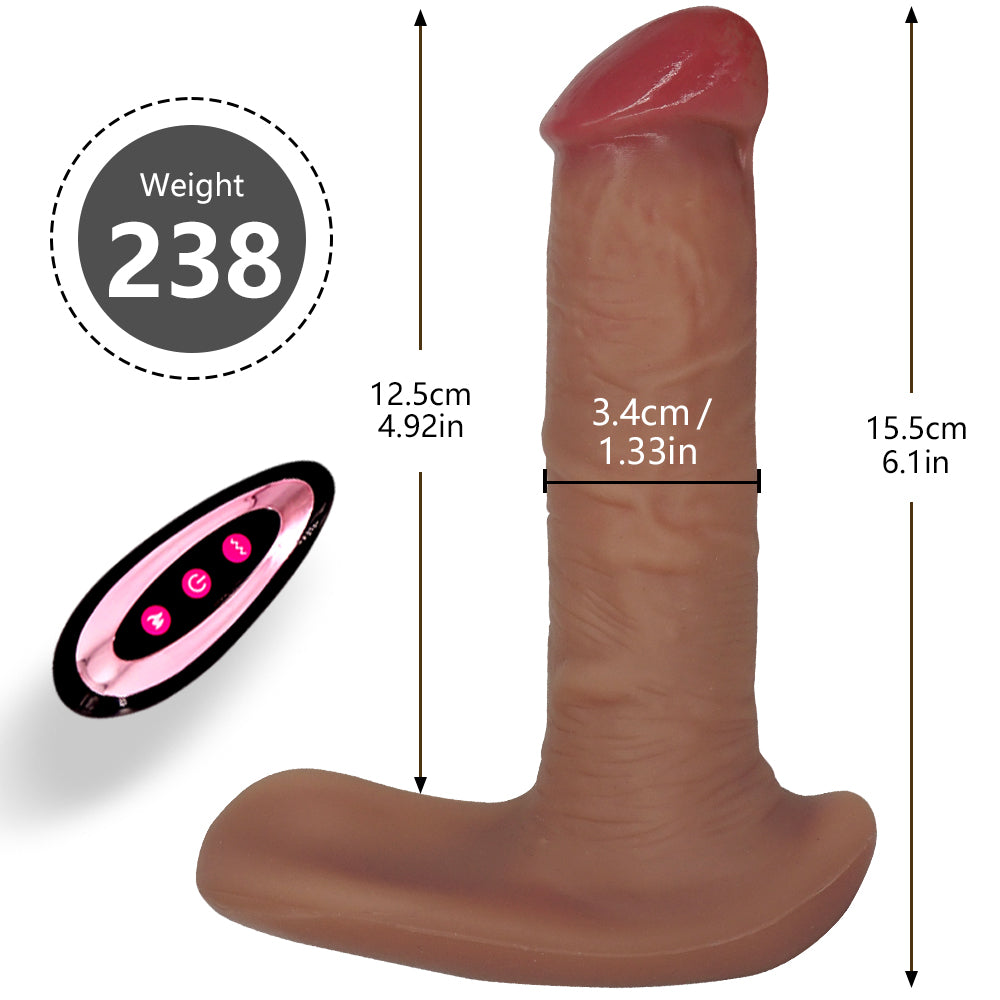 Remote Control Wearable Heating Vibrating Dildo Panties Vibrator-EROSREALM