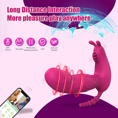 App Remote Control 3-in-1 Dildo Panty Vibrator-EROSREALM