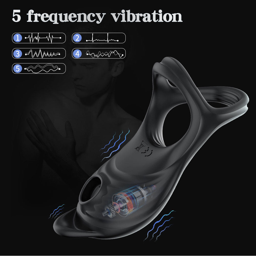 5 Frequency G-spot Sucking Vibrating Penis Ring Clitoris Stimulation Cock Ring-EROSREALM