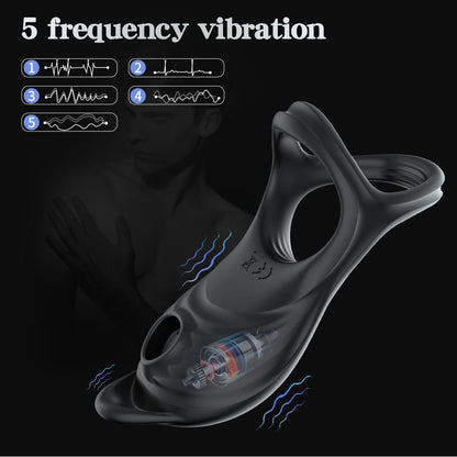 5 Frequency G-spot Sucking Vibrating Penis Ring Clitoris Stimulation Cock Ring-EROSREALM