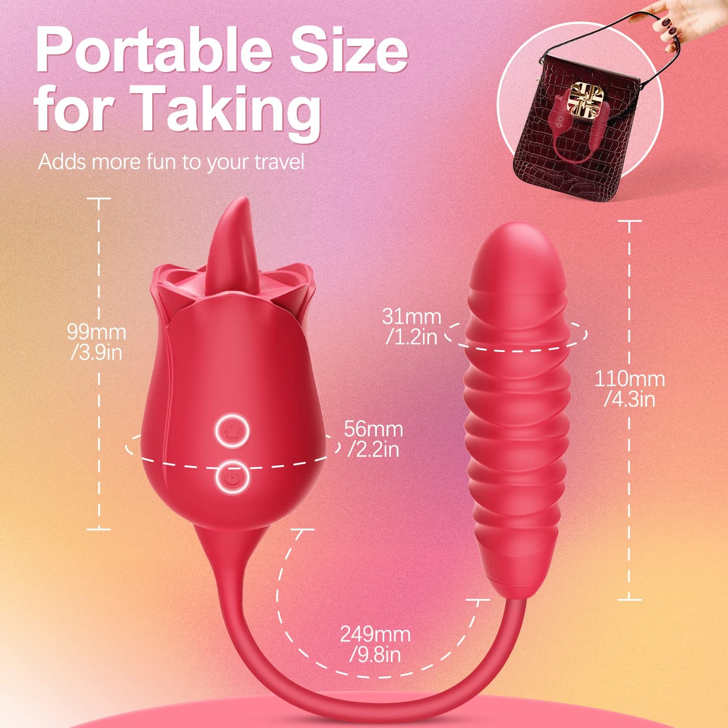 Rosie Tongue licking Rose Bullet Vibrator-EROSREALM