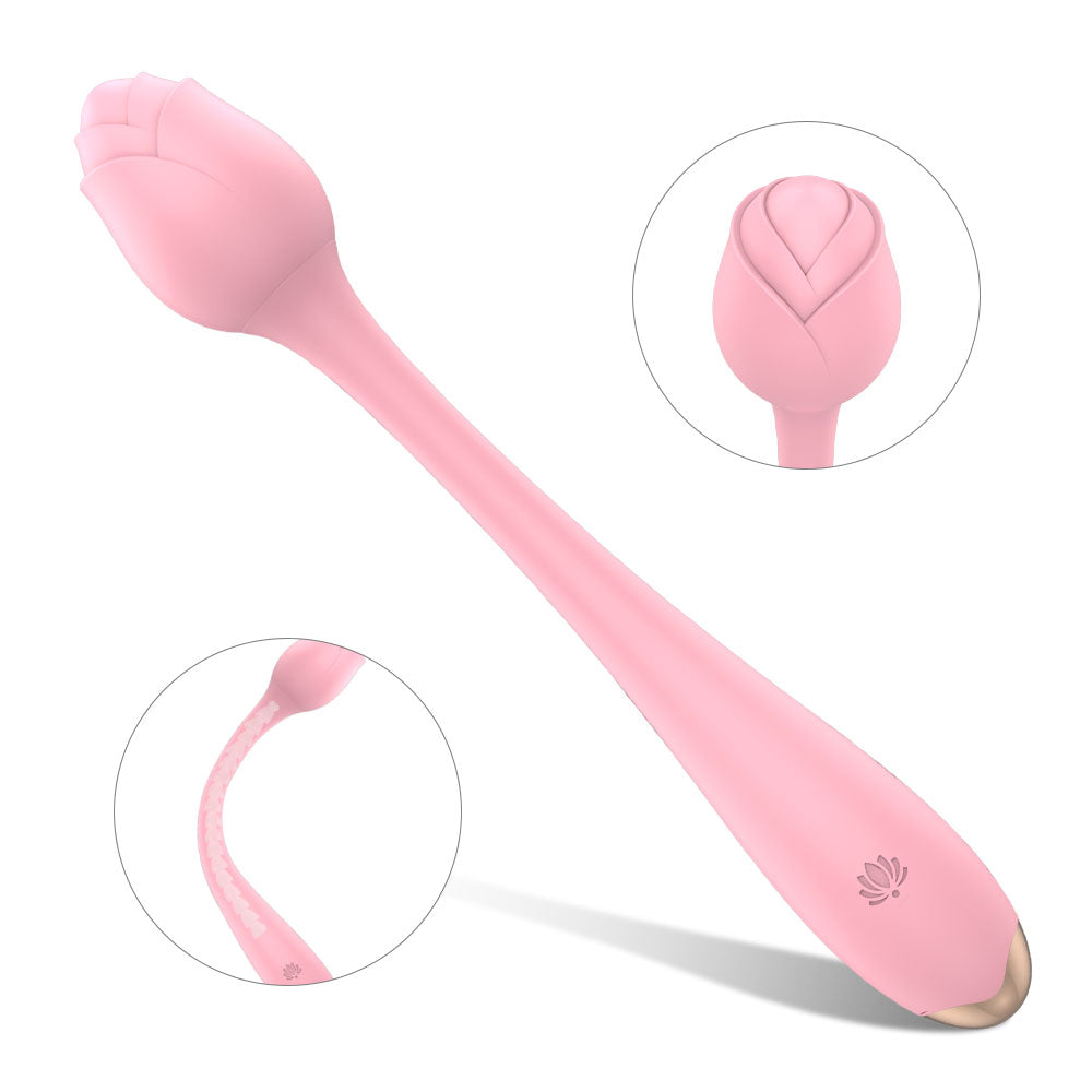 Rose Wand Massager. 2 in 1 Rose Toy for Clitoral & G-spot Stimulation-EROSREALM