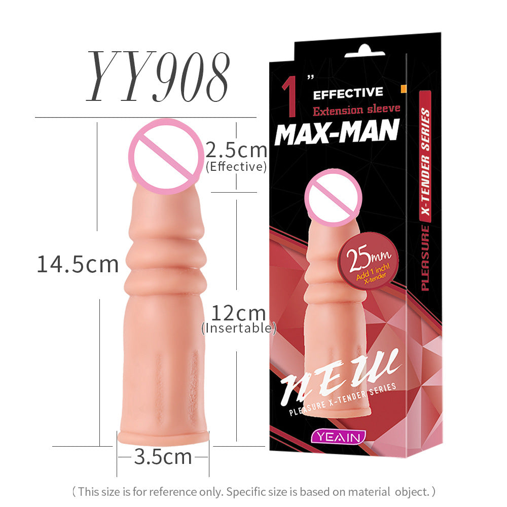 Silicone Extension Penis Sleeve Set Male Wolf Teeth Cover-EROSREALM