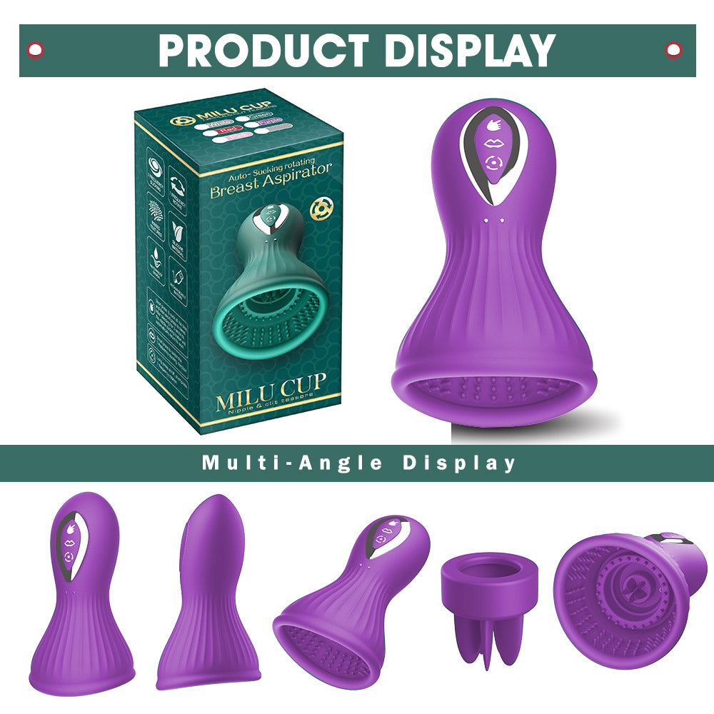 Milu X - Rotating Sucking Breast Aspirator Nipple Massager-EROSREALM