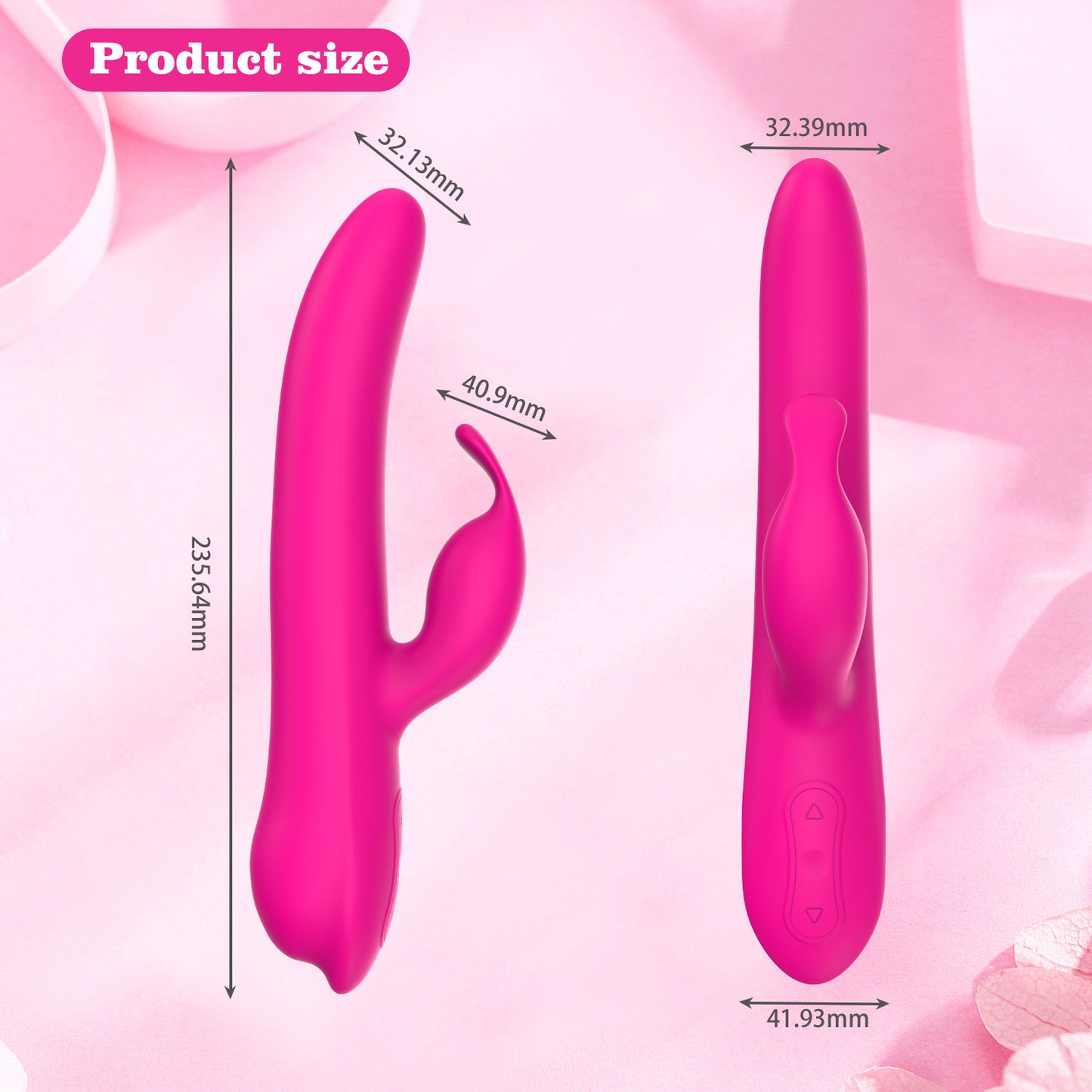 2-in-1 Rotating Strong Shock Rabbit Vibrator-EROSREALM