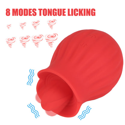 Powerful Tongue Licking Rose Vibrator-EROSREALM