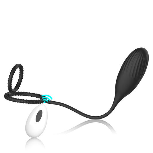 Wireless Remote Control Egg Vibrator With Penis Rings-EROSREALM