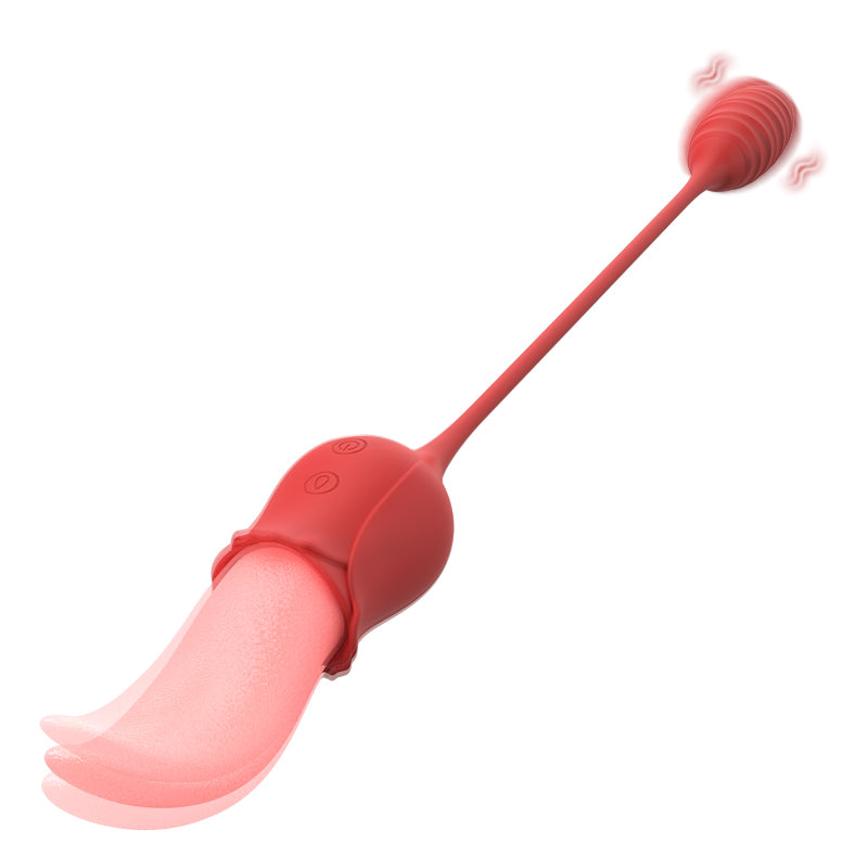 Mia 2-in-1 Upgraded Tongue-licking Rose Toy With Licking Bullet Vibrator-EROSREALM