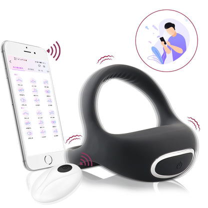 Vajra Circle App Remote Control Vibrating Penis Ring-EROSREALM