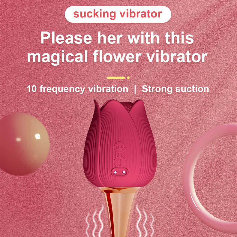 Rose Wand Vibrator with Suction-EROSREALM