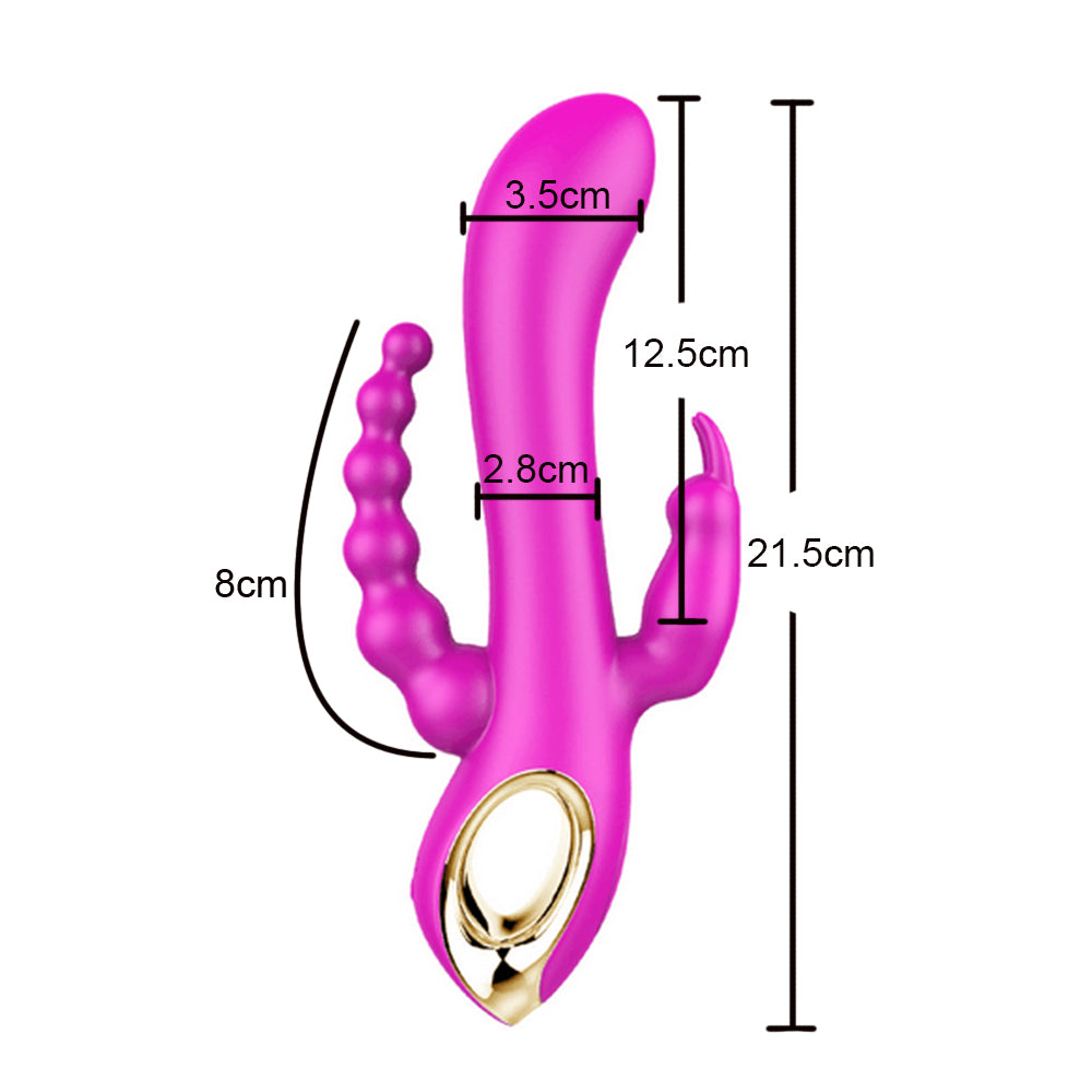 Vaginal. Anal And Clitoral Triple Stimulation Vibrating Rod-EROSREALM