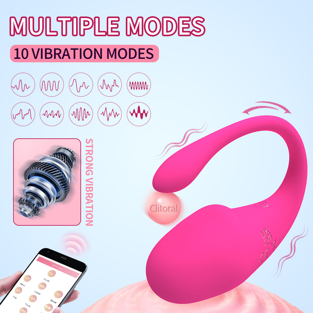 App Remote Control 10 Frequency Strong Shock Panty Vibrator-EROSREALM