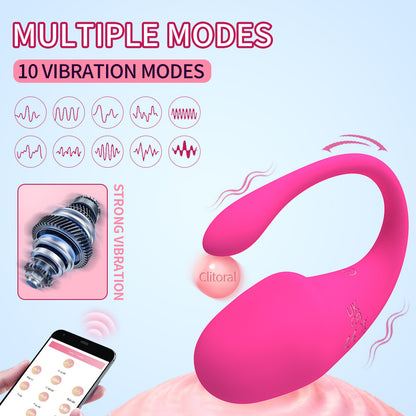 App Remote Control 10 Frequency Strong Shock Panty Vibrator-EROSREALM