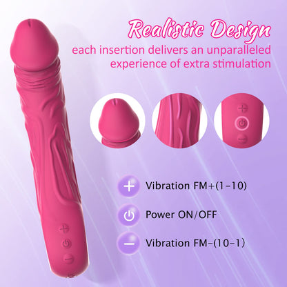 Vibrating Realistic Dildo G-spot Anal Vibrator-EROSREALM