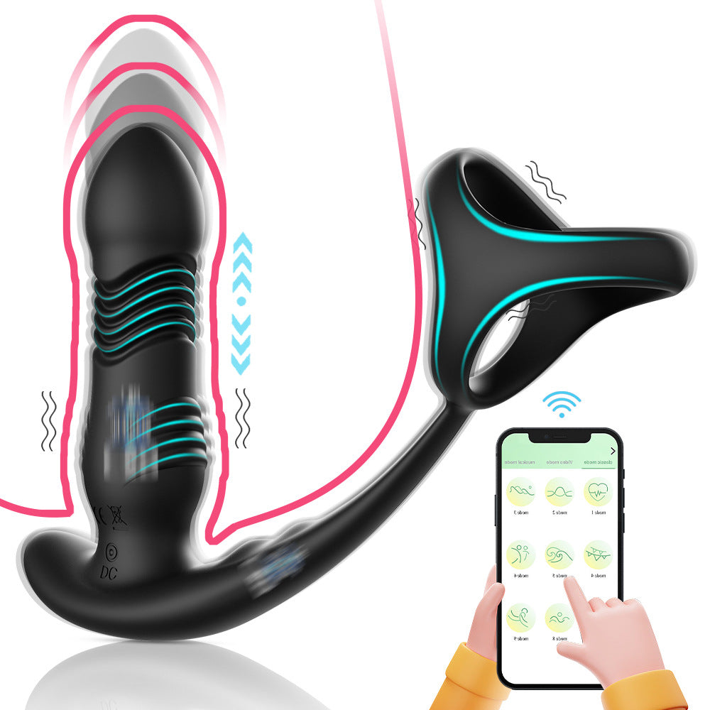 Telescopic Vibration Prostate Massager & Triple Ring-EROSREALM