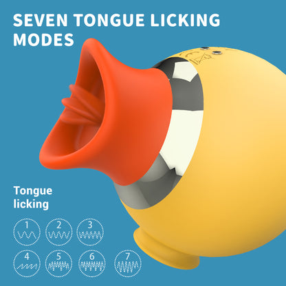 7 Modes Suction Tongue Licking 2 In 1 Clitoris Stimulator-EROSREALM