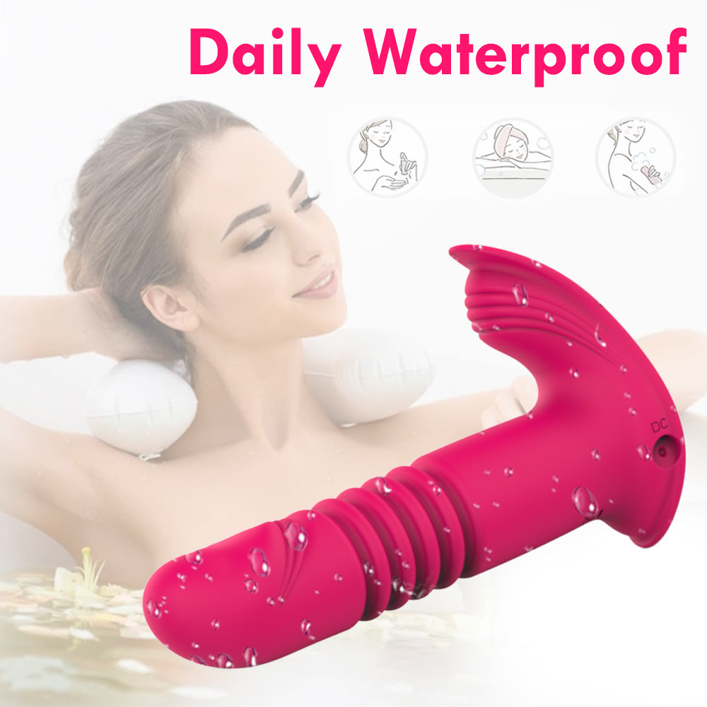 Remote Control Telescopic Dildo Vibrator Clit Massager G-spot Vaginal Stimulator-EROSREALM