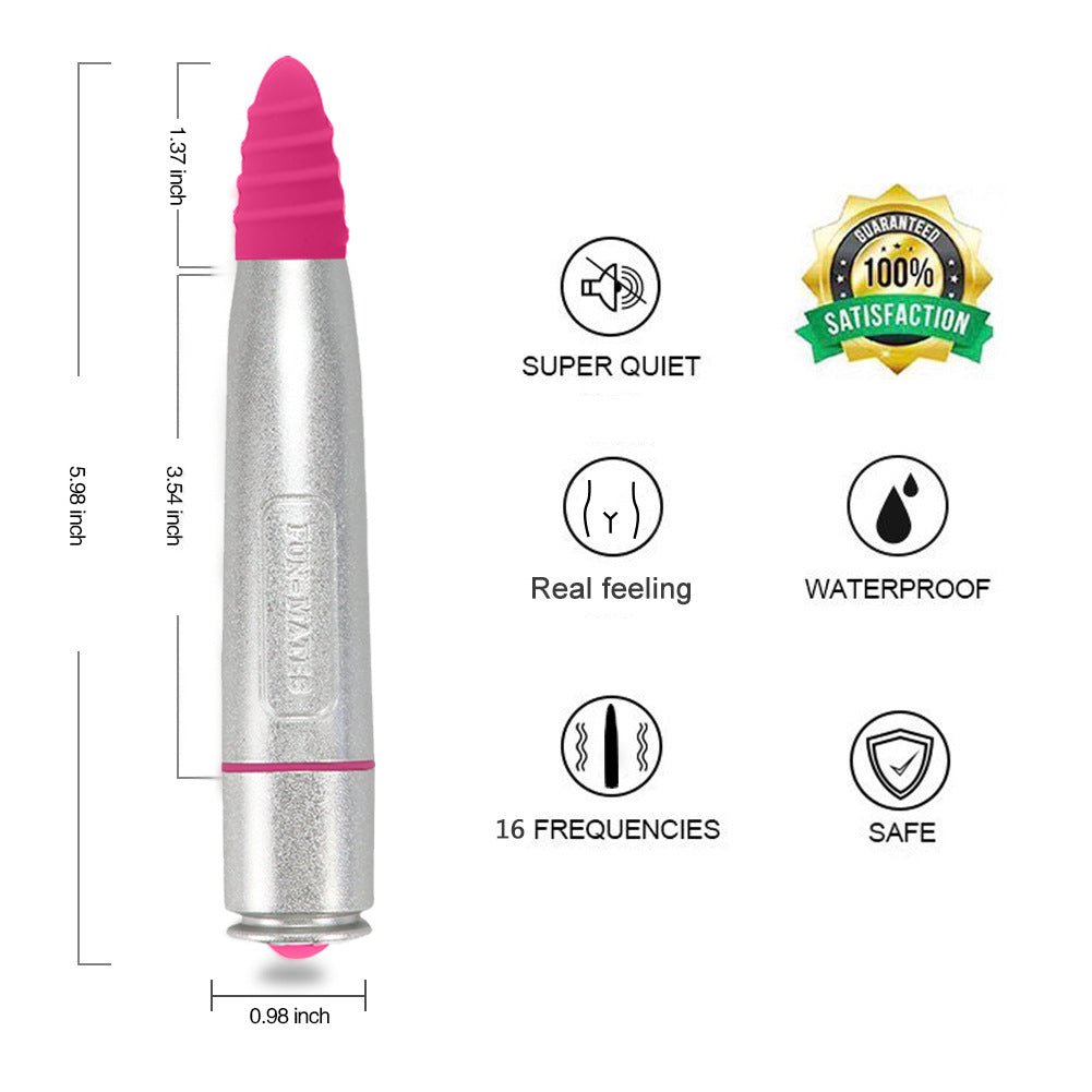 Silver Vibrating Lipstick Sleek Bullet Vibrator-EROSREALM