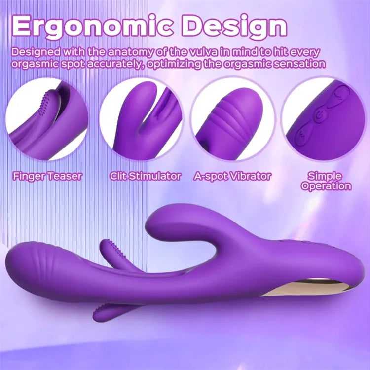 Rabbit Tongue Clit Licking Tapping G-spot Vibrator-EROSREALM