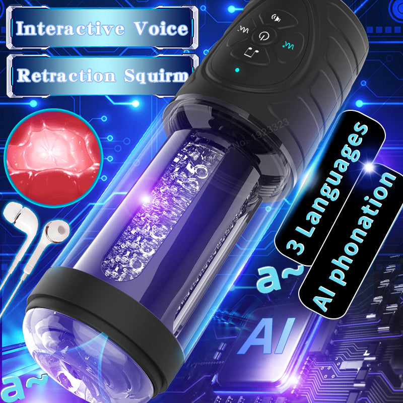 Real Voice Automatic Rotation Vibration Male Masturbator-EROSREALM