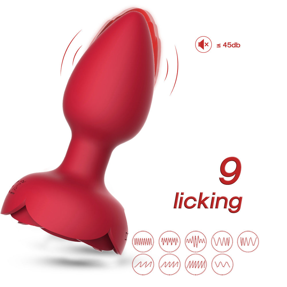 Flash Wireless Remote Control Vibration Rose Anal Plug-EROSREALM