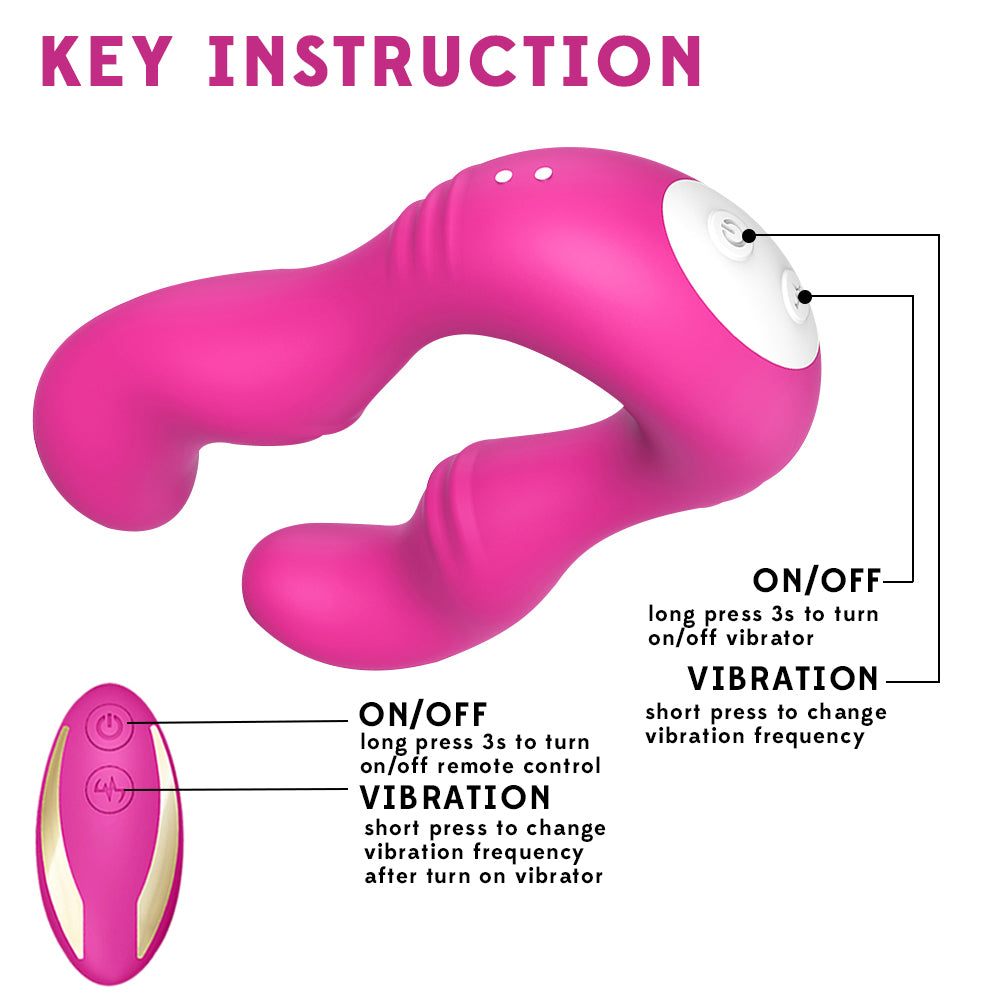 Double Head Vibrator Couple Resonator With Remote Control-EROSREALM