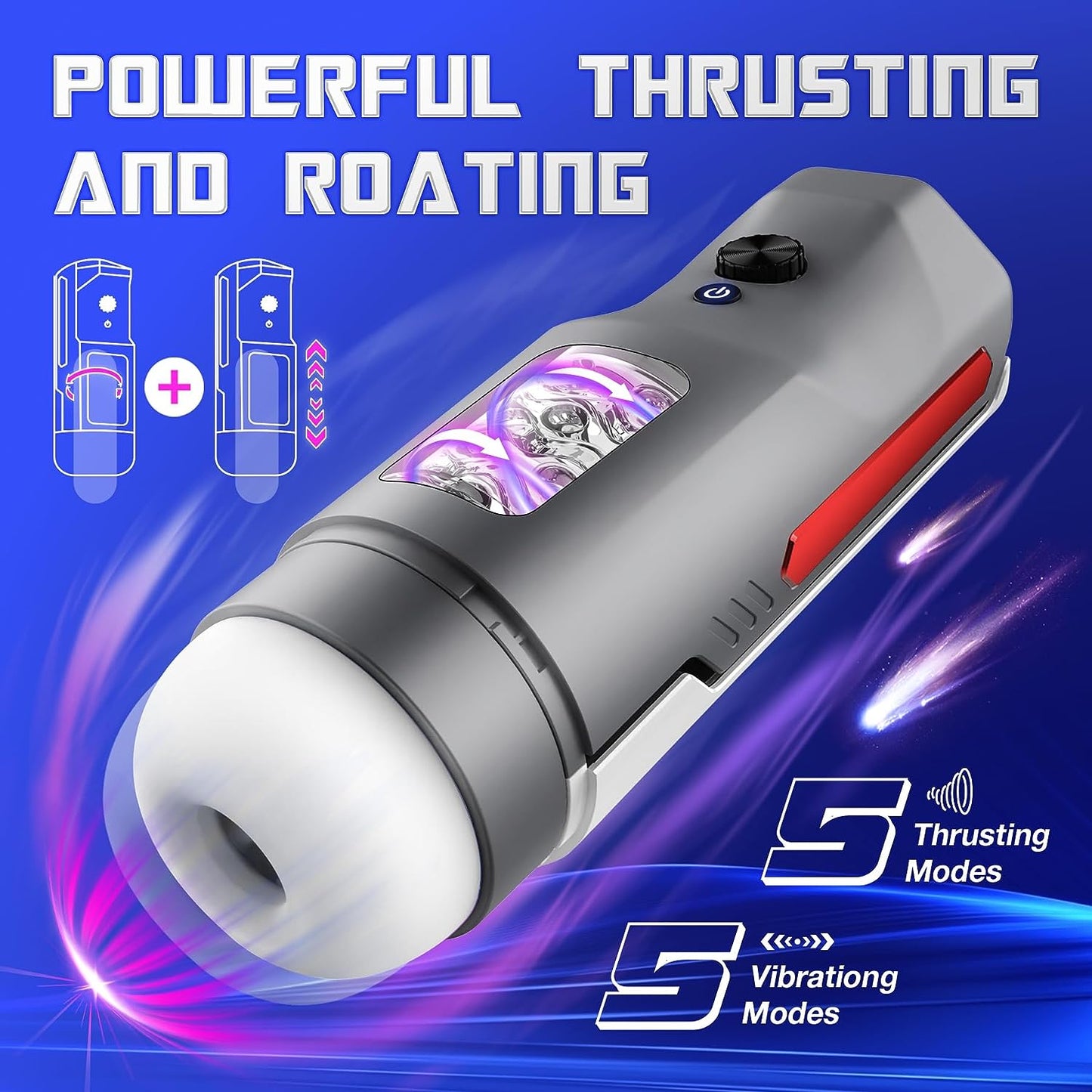 Monica Rotating & Thrusting Oral Sex Waterproof Penis Stroker-EROSREALM