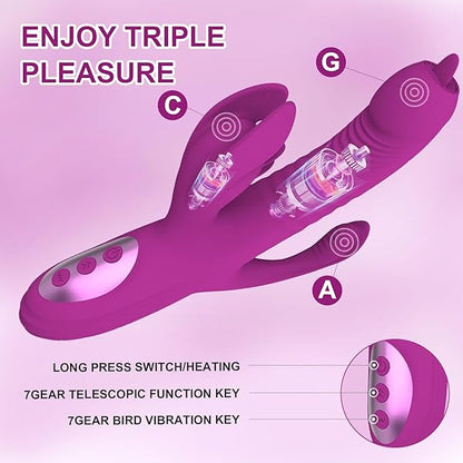 4 in 1 G Spot Vibrator Heating Clitoral Stimulator Adult Sex Toys-EROSREALM