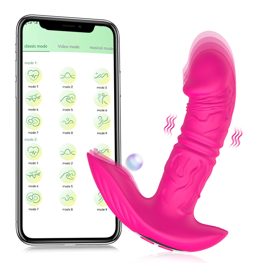 App Remote Control 2-in-1 Tapping & Thrusting Panty Vibrator-EROSREALM